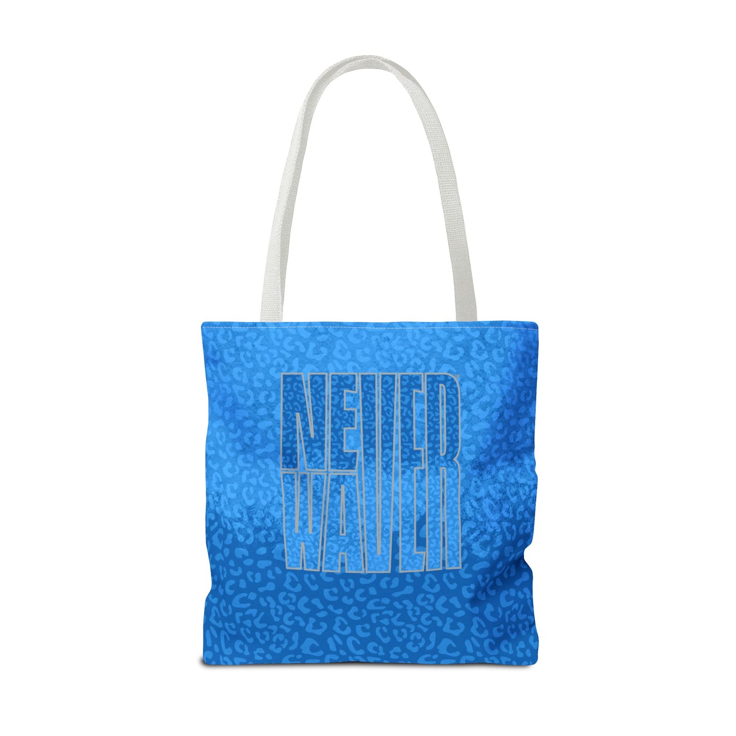 Never Waver Mamma Blue Leopard Tote Bag (AOP)