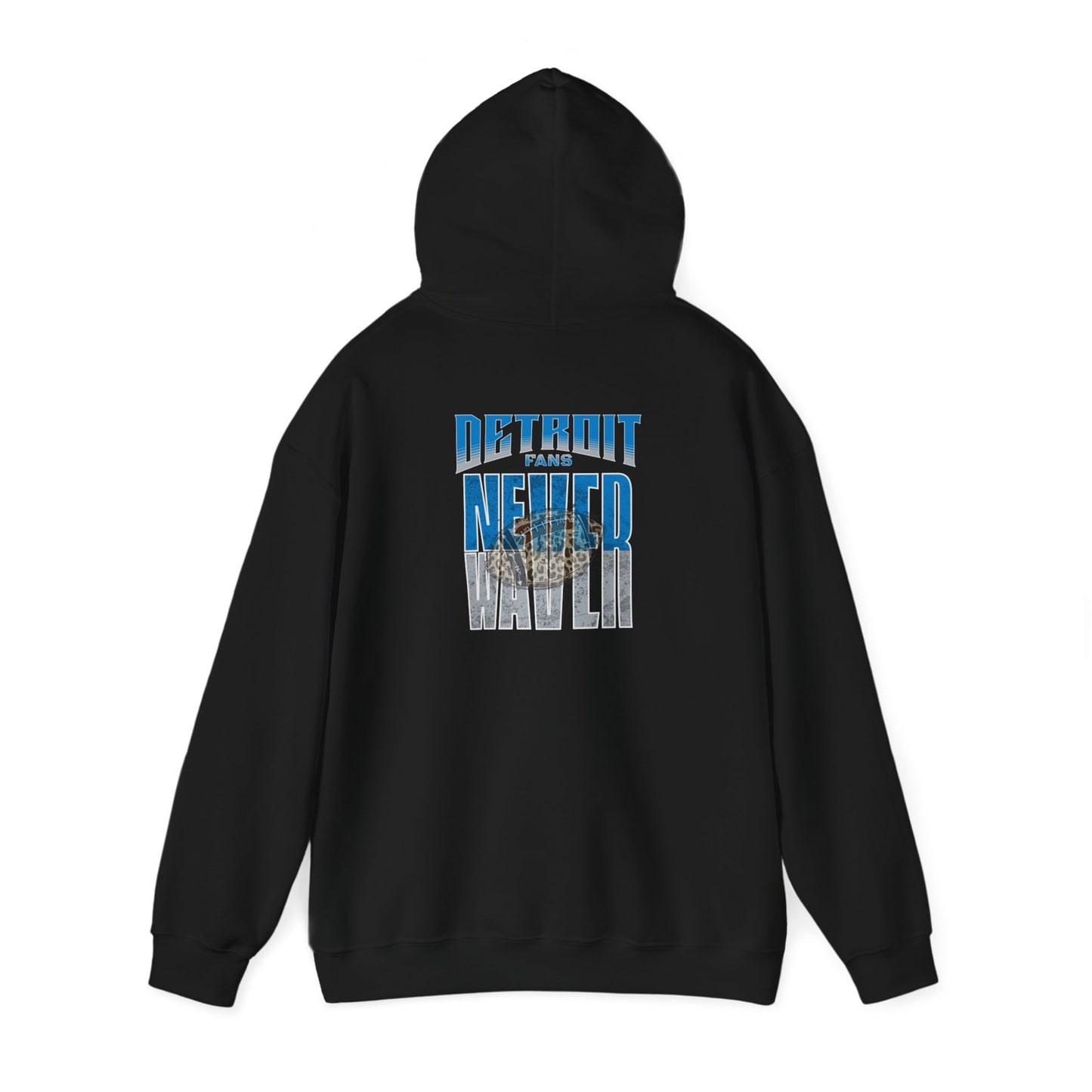 Detroit Fans Never Waver W-Leopard Football Unisex Heavy Blend™ Hooded Sweatshirt