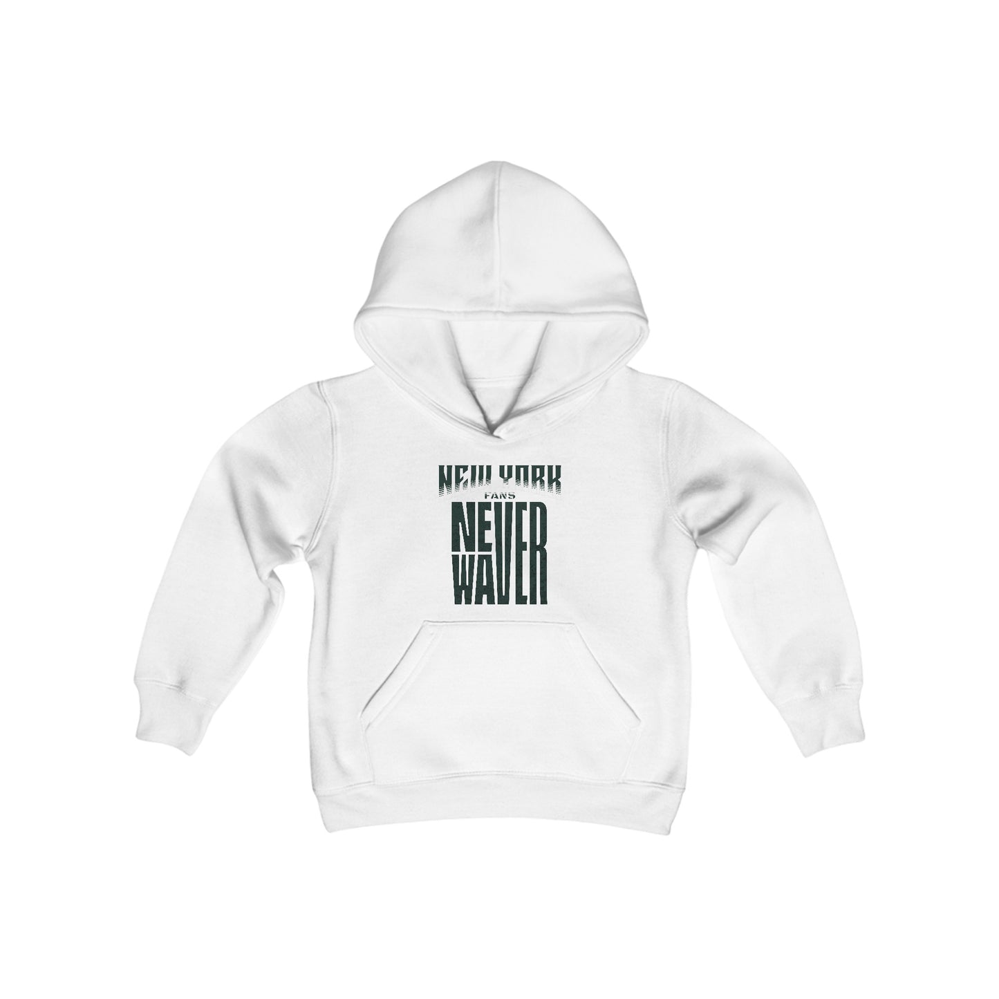 New York Fans Never Waver Youth Heavy Blend Hooded Sweatshirt