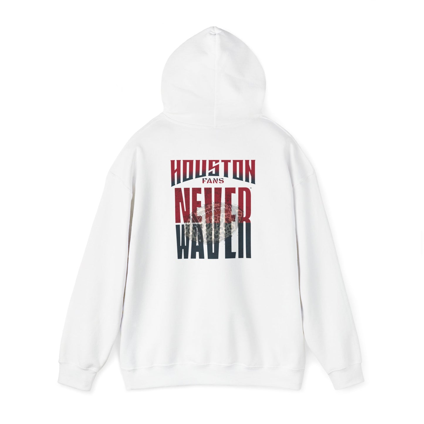 Huston Fans Never Waver W-Leopard Football Unisex Heavy Blend™ Hooded Sweatshirt