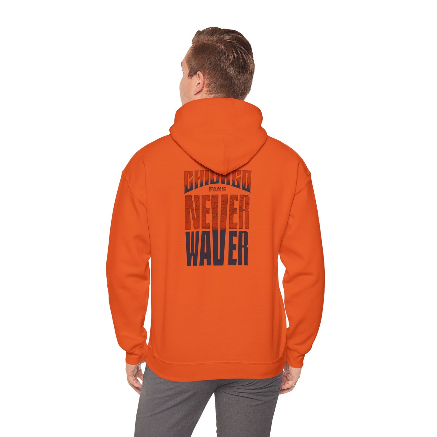 Unisex Heavy Blend™ Hooded Sweatshirt - 'Chicago Fans Never Waver' Motivational Apparel