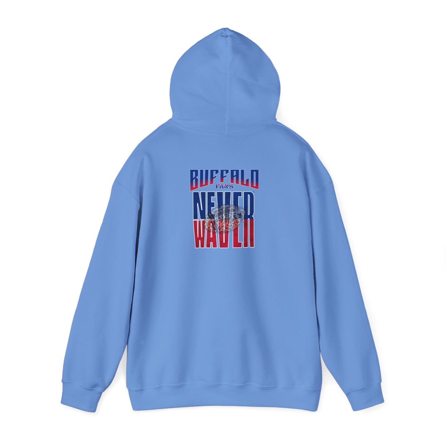 Buffalo Fans Never Waver W-Leopard Football Unisex Heavy Blend™ Hooded Sweatshirt