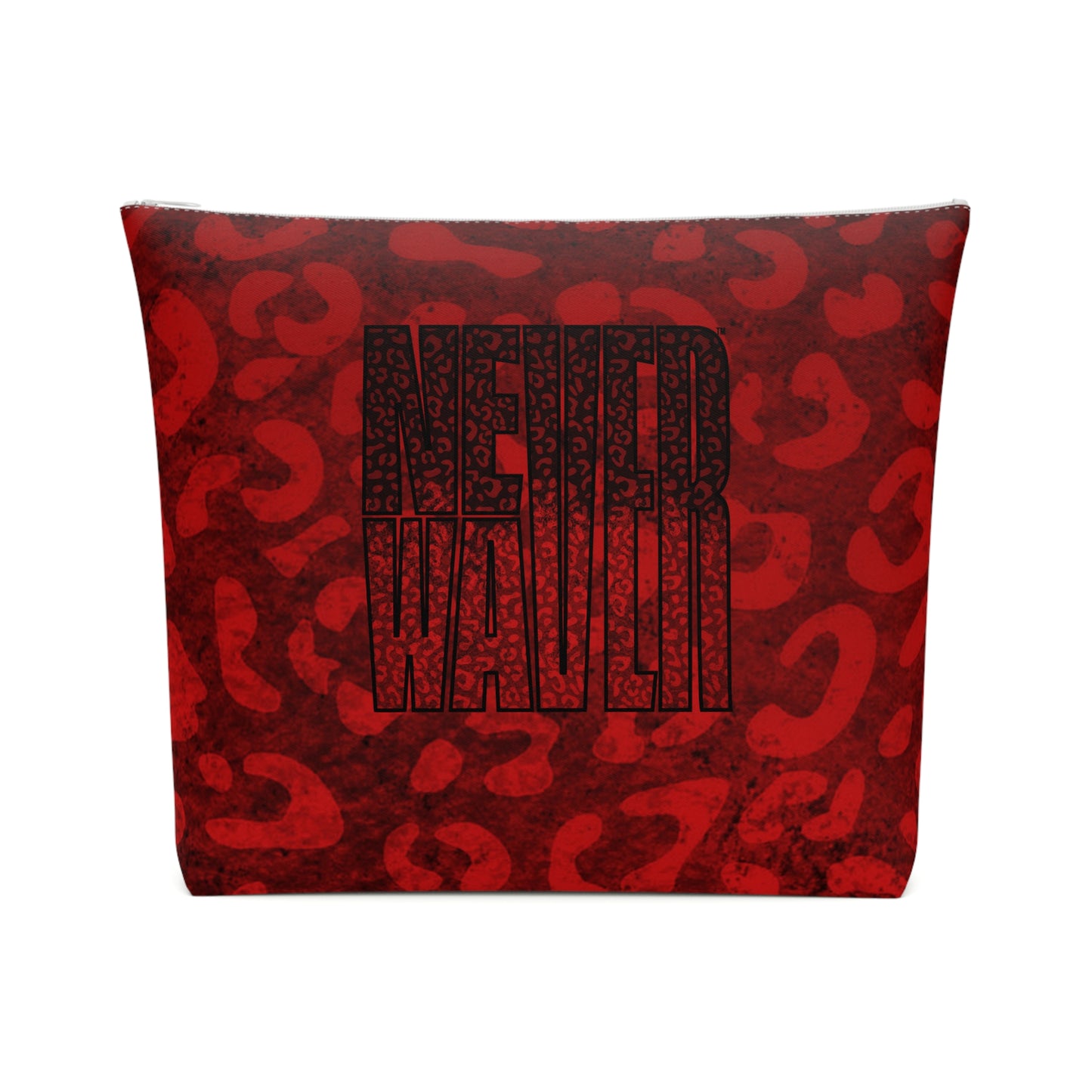 Never Waver Red Leopard Cotton Cosmetic Bag