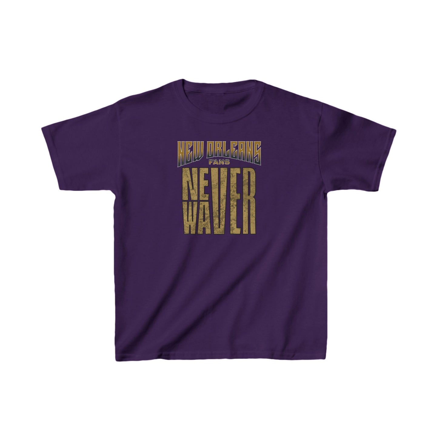 New Orleans Fans Never Waver Kids Heavy Cotton™ Tee