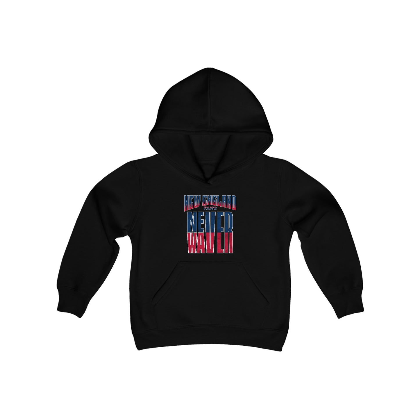 New England Fans Never Waver Youth Heavy Blend Hooded Sweatshirt