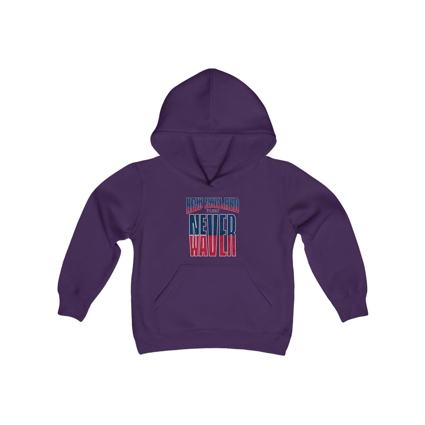 New England Fans Never Waver Youth Heavy Blend Hooded Sweatshirt