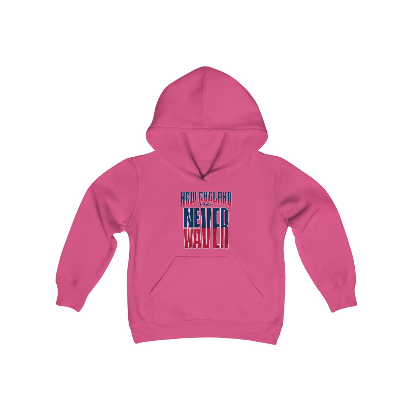 New England Fans Never Waver Youth Heavy Blend Hooded Sweatshirt