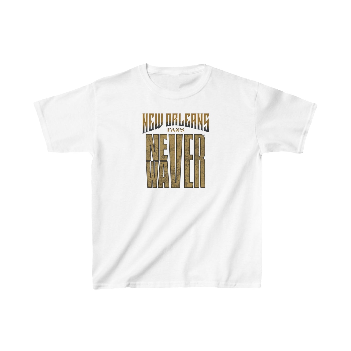 New Orleans Fans Never Waver Kids Heavy Cotton™ Tee