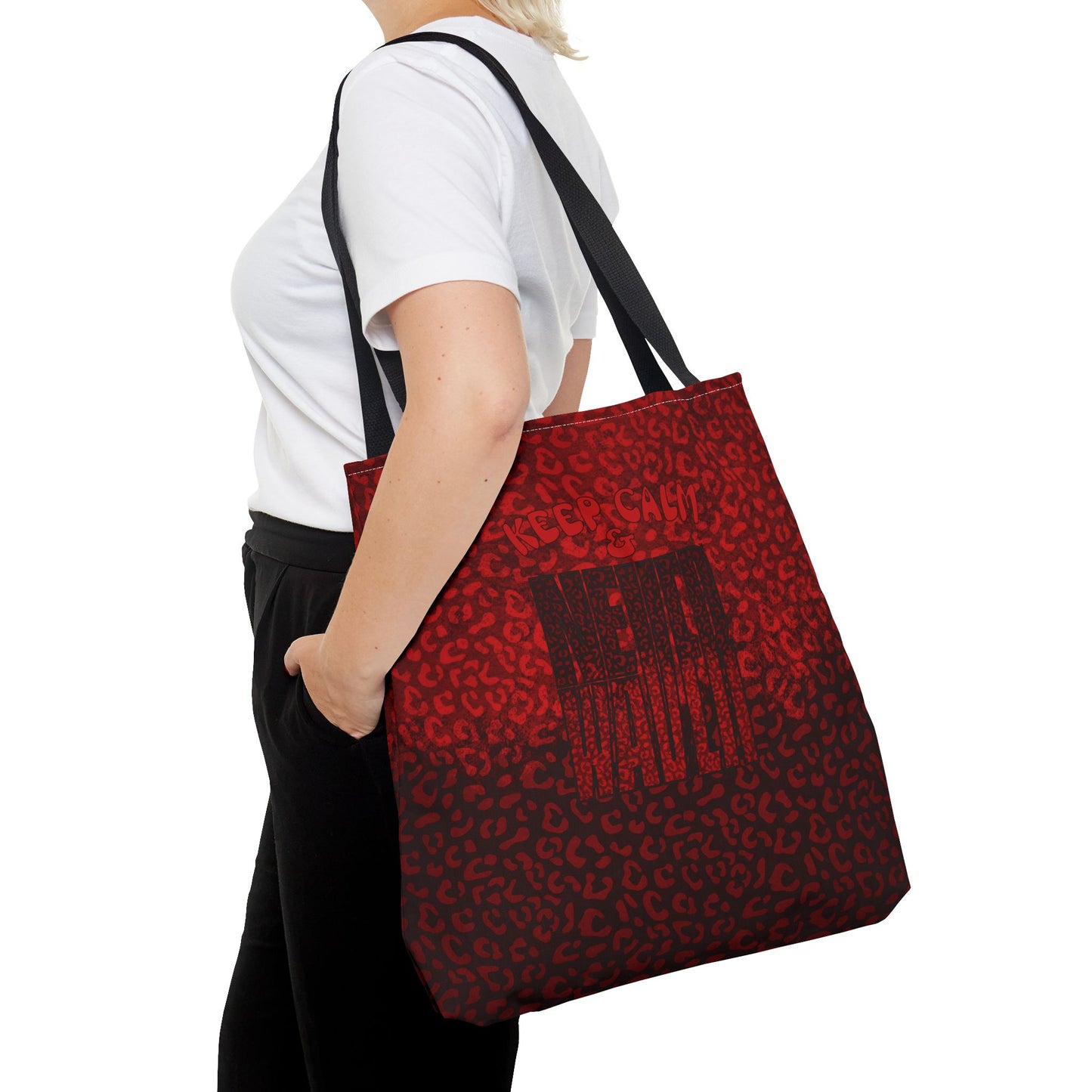 Keep Calm & Never Waver Mamma Red Leopard Tote Bag (AOP)