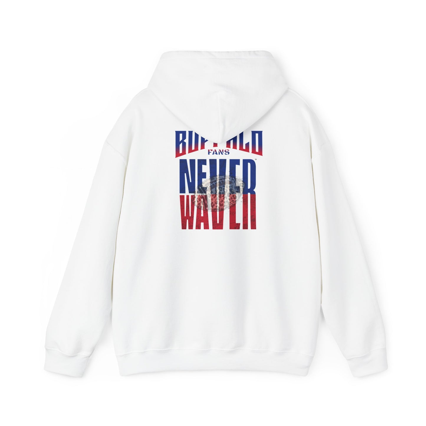 Buffalo Fans Never Waver W-Leopard Football Unisex Heavy Blend™ Hooded Sweatshirt