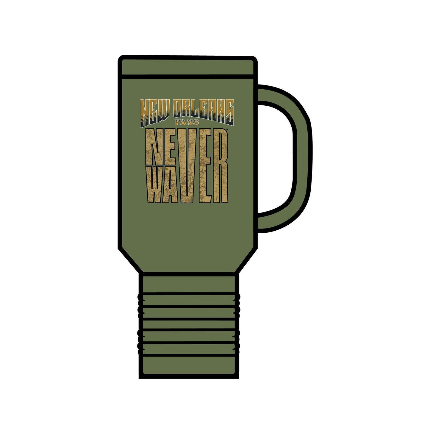 New Orleans Fans Never Waver Insulated Travel Mug, 40oz