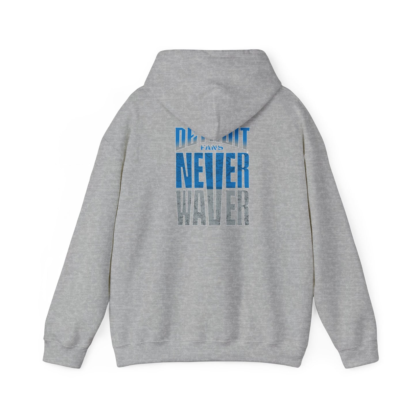 Unisex Heavy Blend™ Hooded Sweatshirt - 'Detroit Fans Never Waver' Inspirational Hoodie for Fans