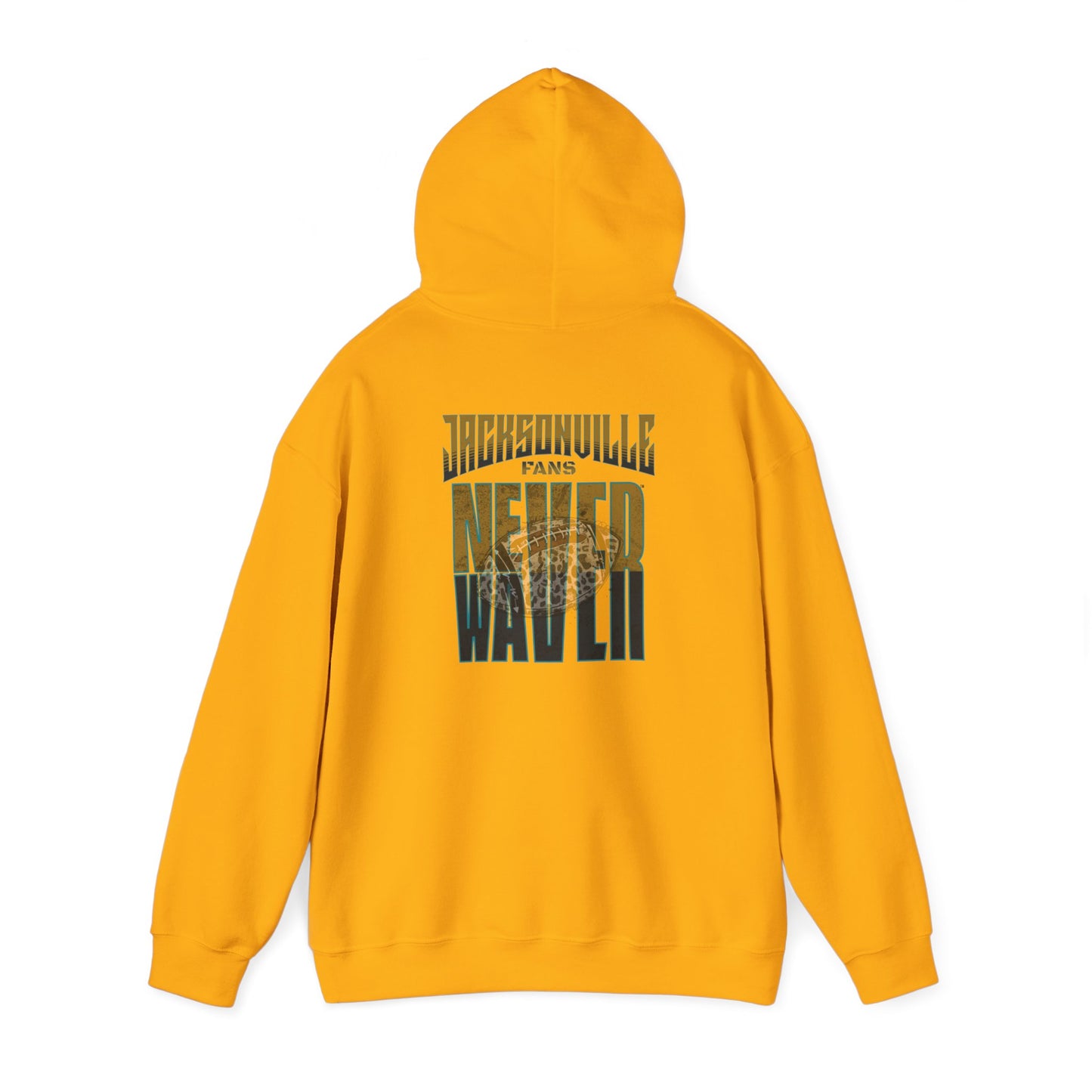 Jacksonville Fans Never Waver W-Leopard Football Unisex Heavy Blend™ Hooded Sweatshirt