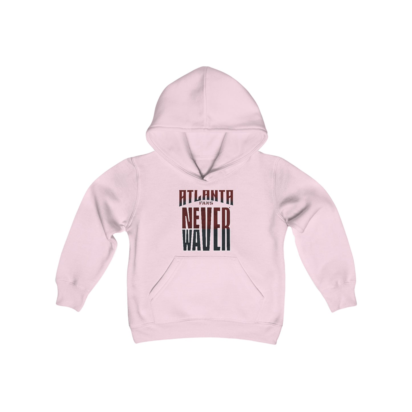 Atlanta Fans Never Waver Youth Heavy Blend Hooded Sweatshirt