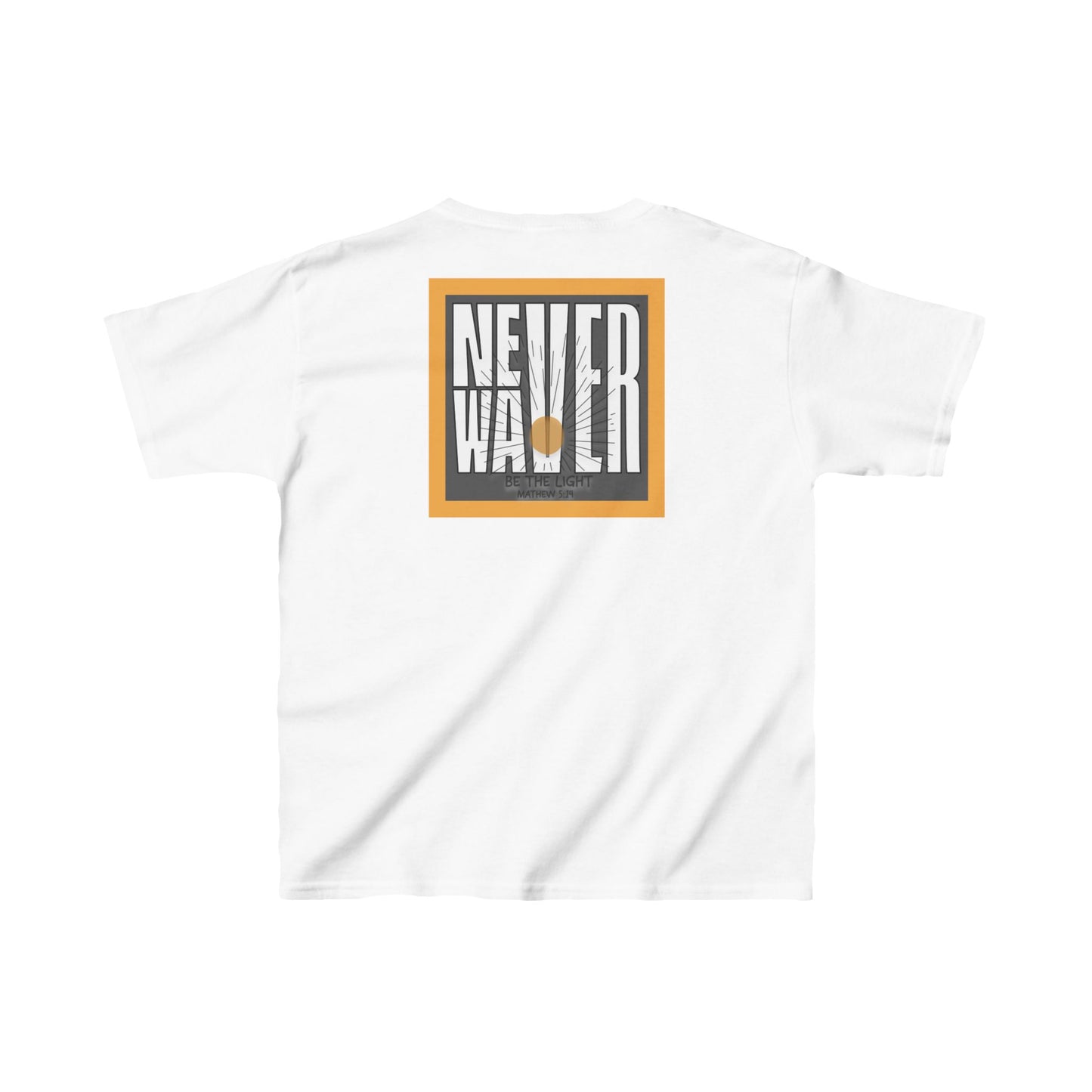 Kids Heavy Cotton™ Tee -NEVER WAVER Be The Light Design - Stylish, Comfortable Everyday Wear