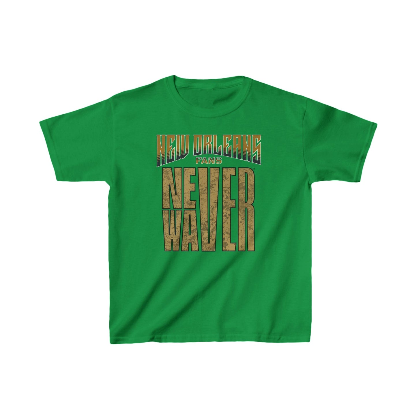 New Orleans Fans Never Waver Kids Heavy Cotton™ Tee