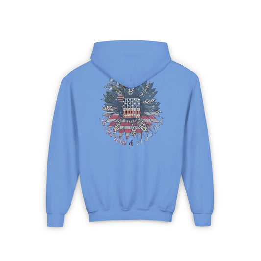 Youth Heavy Blend Hoodie - " Never Waver Be Red White and- A Little Bougie" Motivational Sweatshirt