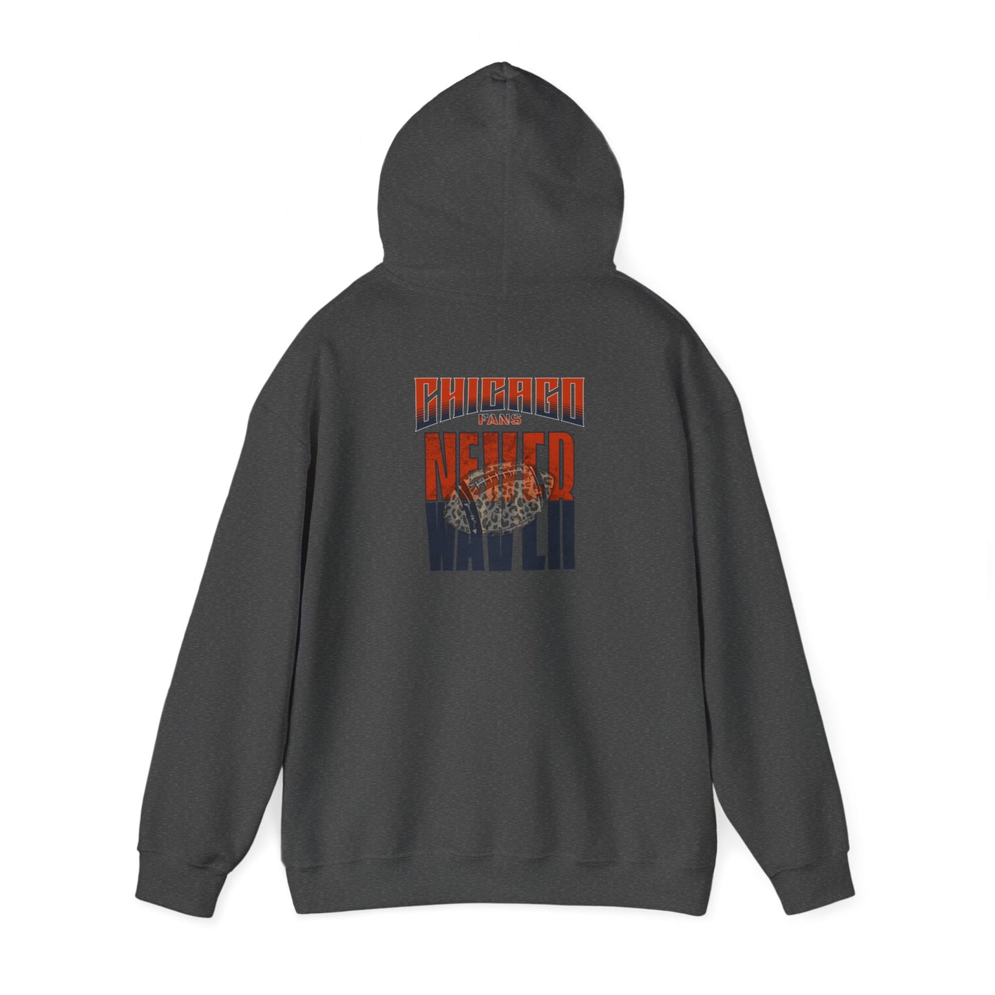 Chicago Fans Never Waver W-Leopard Football Unisex Heavy Blend™ Hooded Sweatshirt