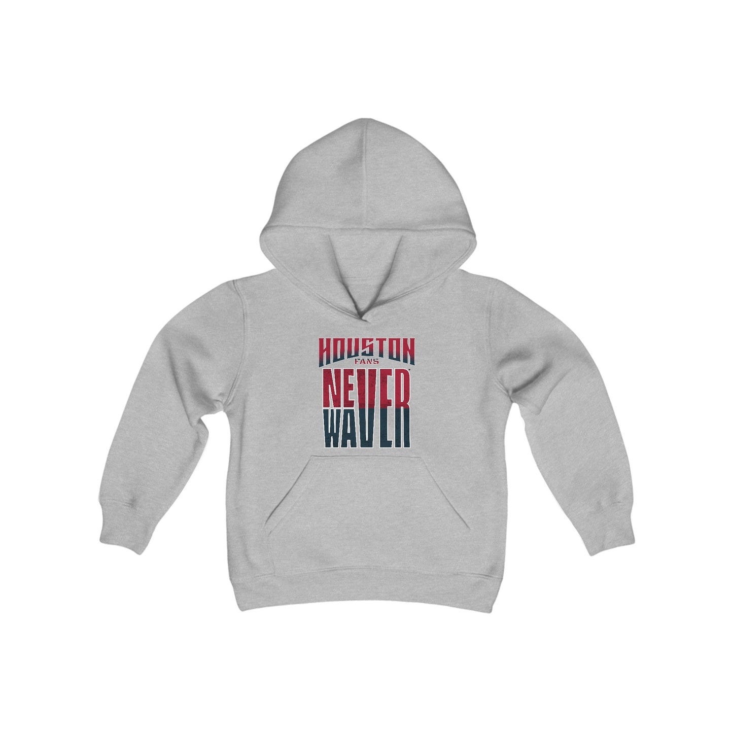 Huston Fans Never Waver Youth Heavy Blend Hooded Sweatshirt