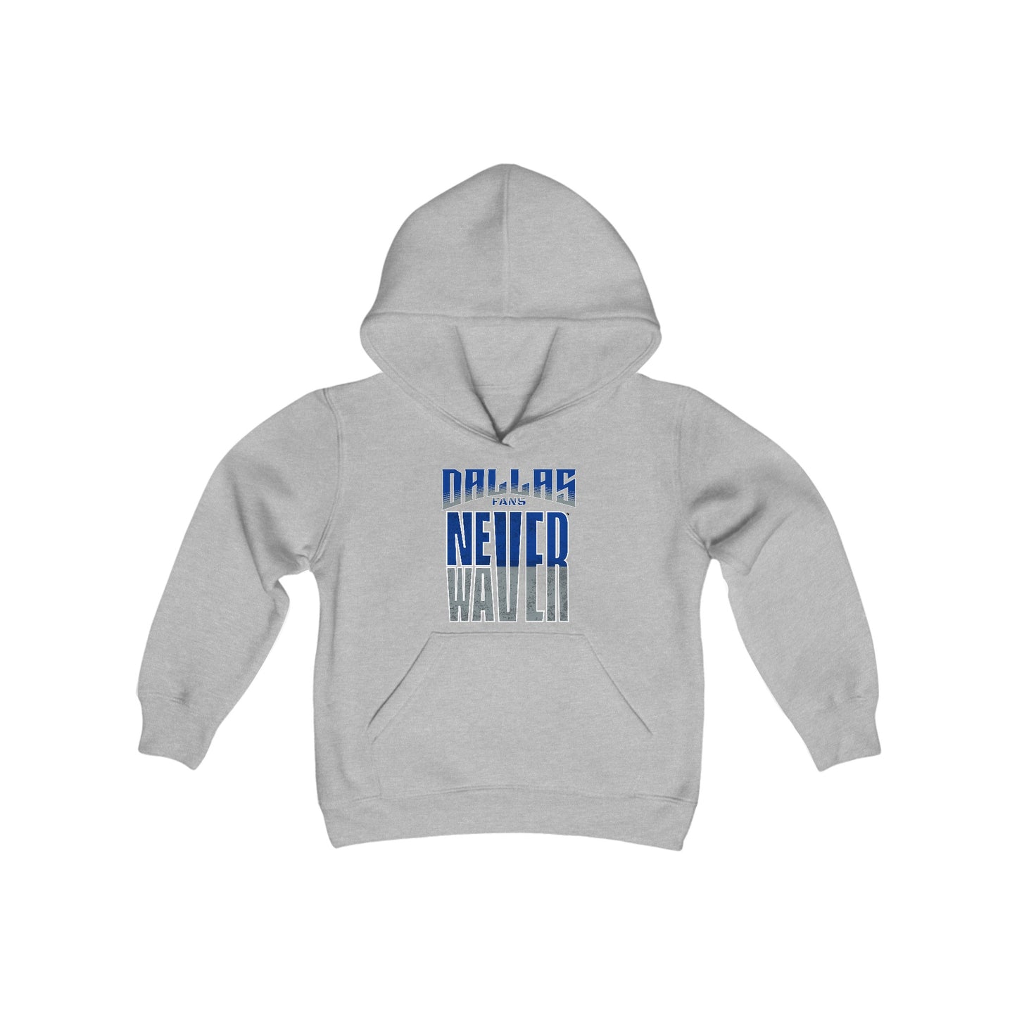 Dallas Fans Never Waver Youth Heavy Blend Hooded Sweatshirt