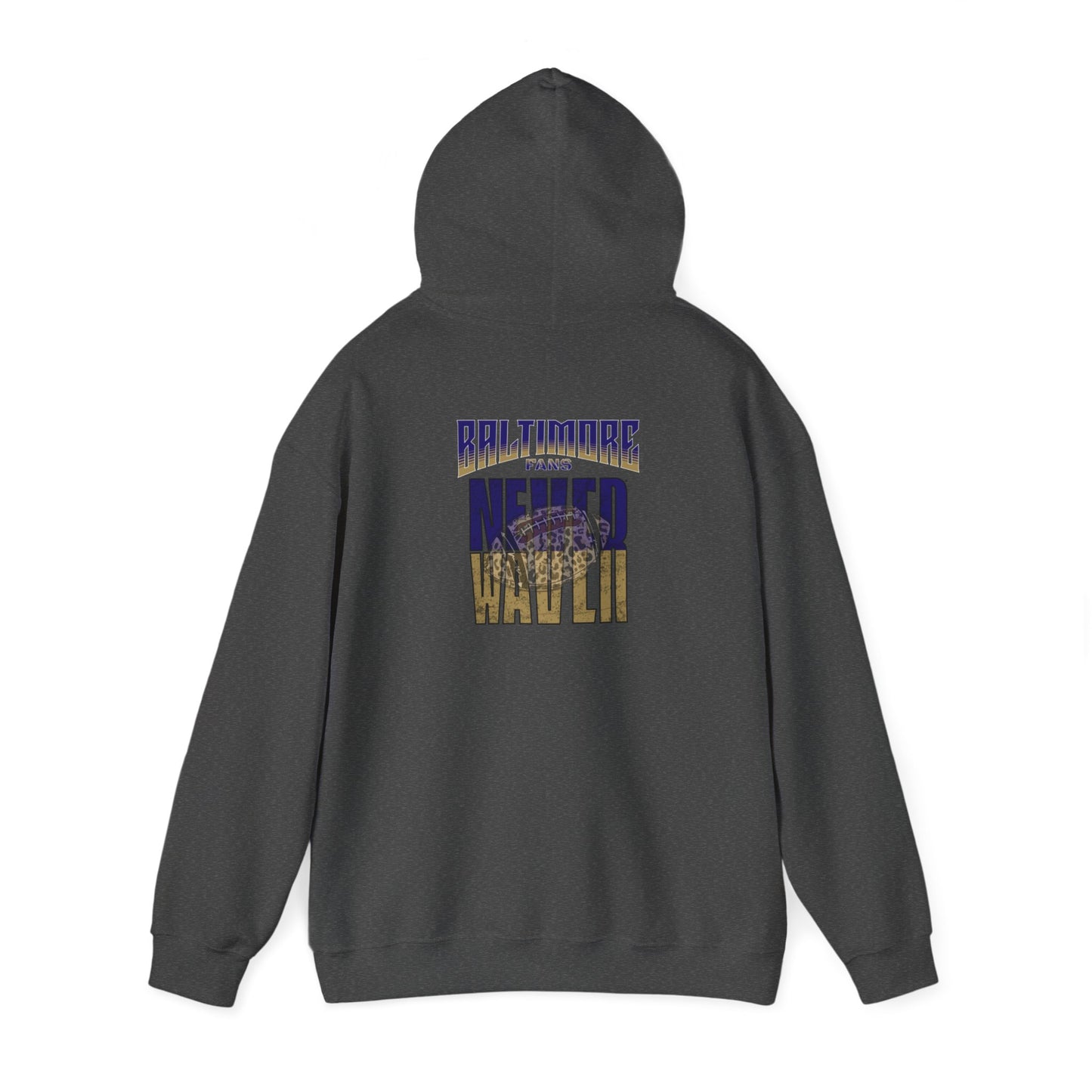 Baltimore Fans Never Waver W-Leopard Football Unisex Heavy Blend™ Hooded Sweatshirt