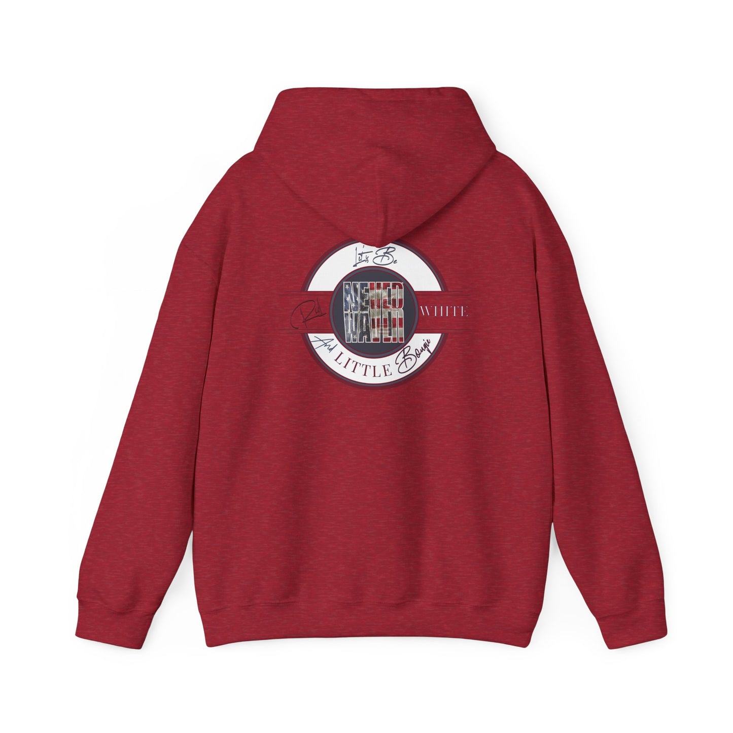 Never Waver Let's Be Red White and A Little Bougie Unisex Heavy Blend™ Hooded Sweatshirt