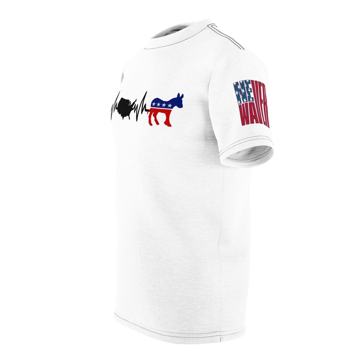 Never Waver heartbeat of America Democrats Unisex Cut & Sew Tee (AOP)