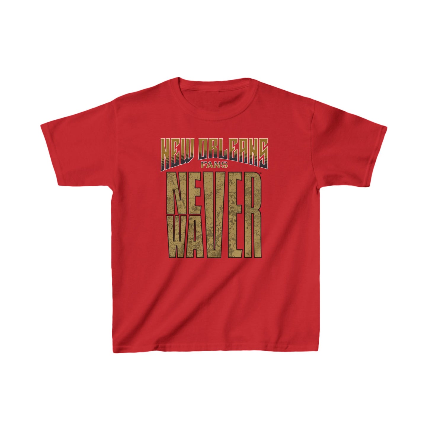 New Orleans Fans Never Waver Kids Heavy Cotton™ Tee