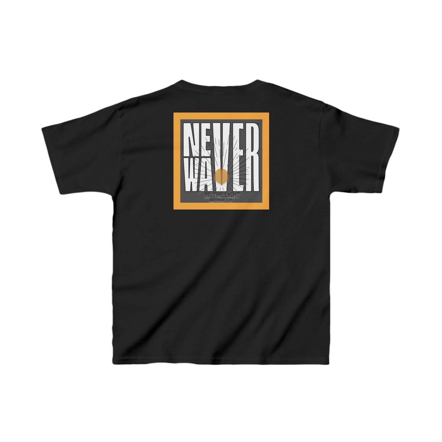 Kids Heavy Cotton™ Tee -NEVER WAVER Be The Light Design - Stylish, Comfortable Everyday Wear