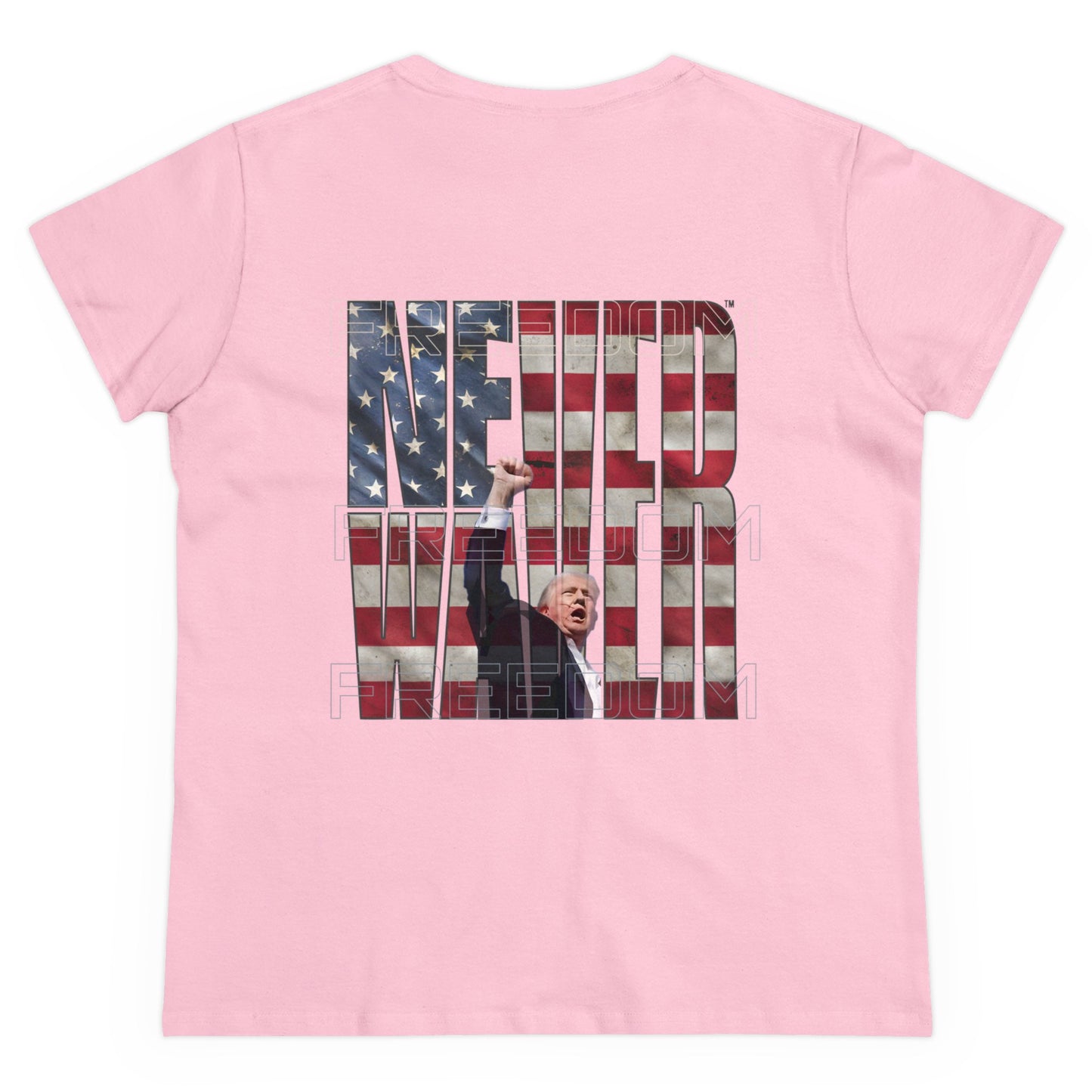 Never Waver Trump Fist Pump Women's Midweight Cotton Tee