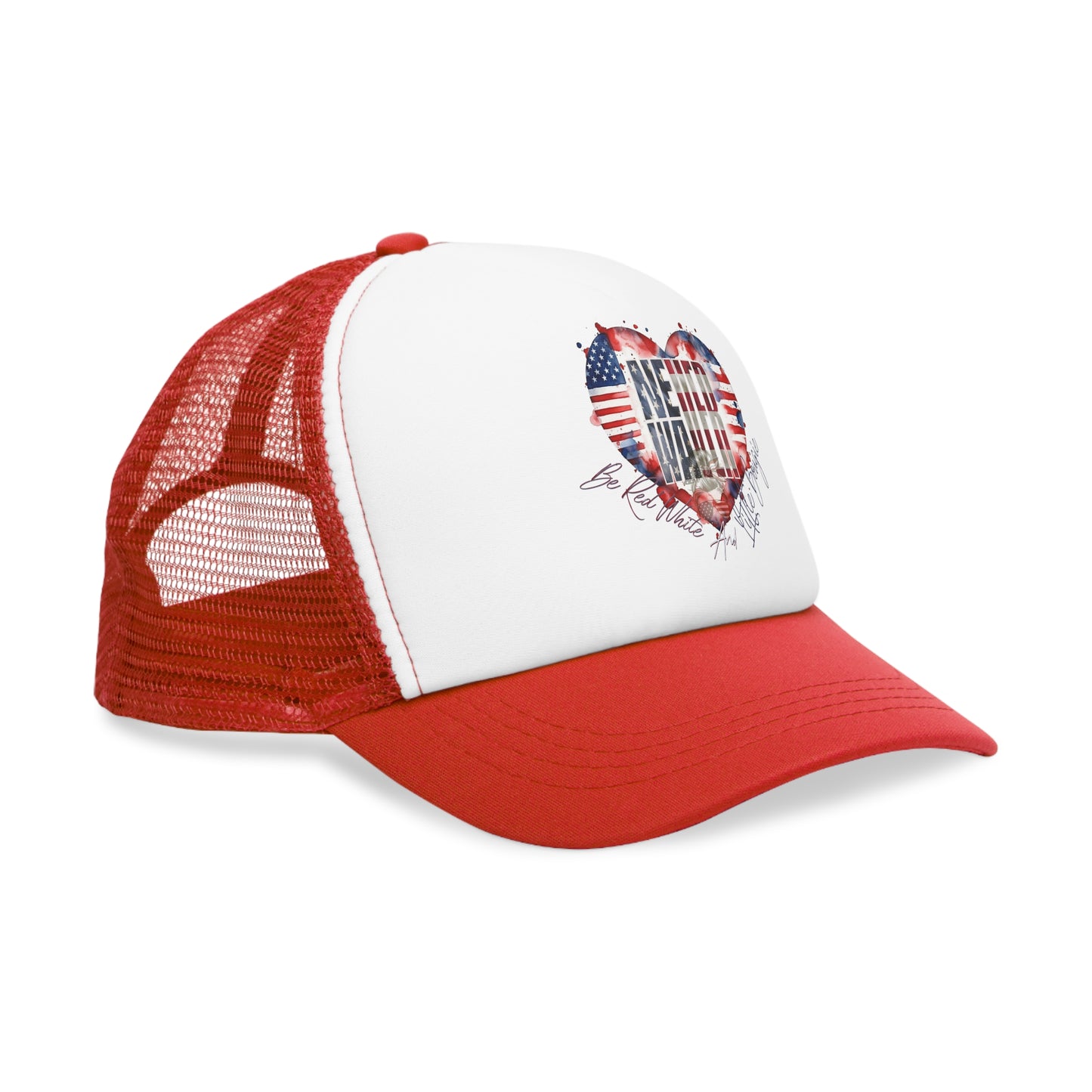 Never Waver Be Red White and a Little Bougie Mesh Cap