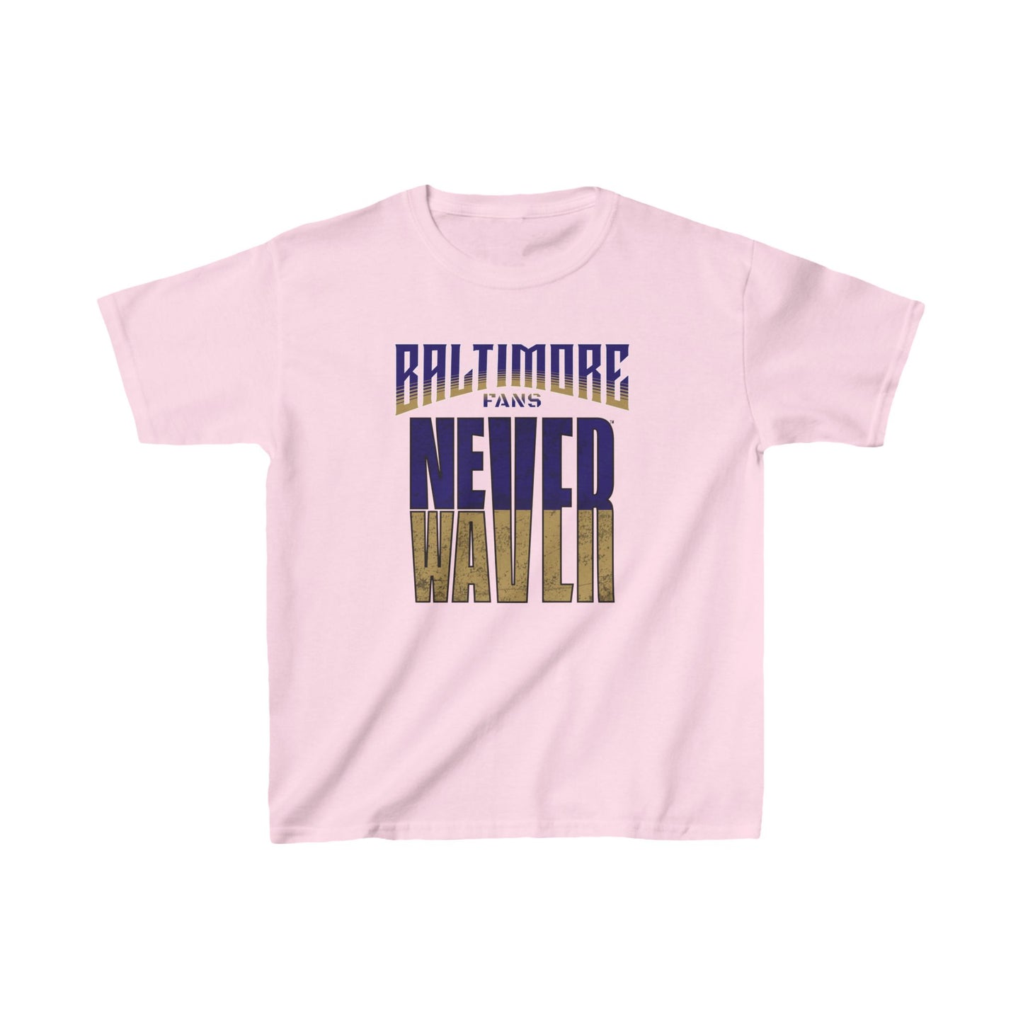 Baltimore Fans Never Waver Kids Heavy Cotton™ Tee