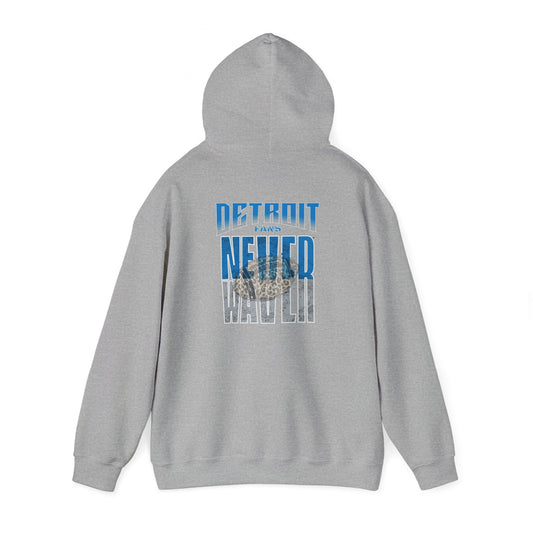 Detroit Fans Never Waver W-Leopard Football Unisex Heavy Blend™ Hooded Sweatshirt