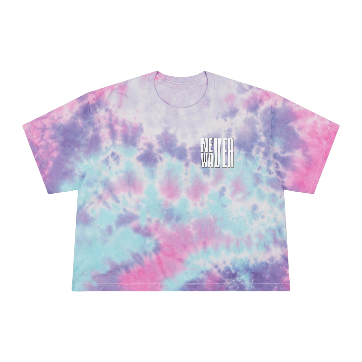 Never Waver Be Yourself Women's Tie-Dye Crop Tee