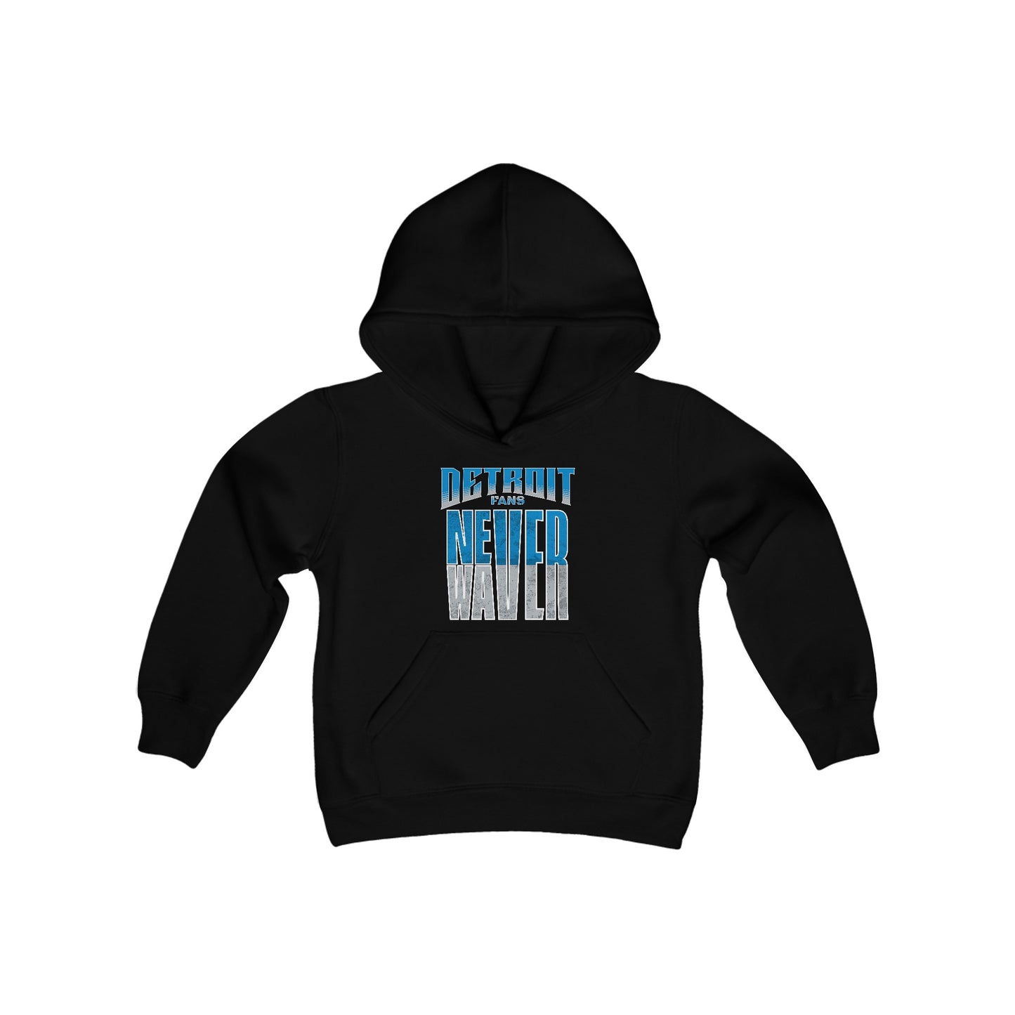 Detroit Fans Never Waver Youth Heavy Blend Hooded Sweatshirt