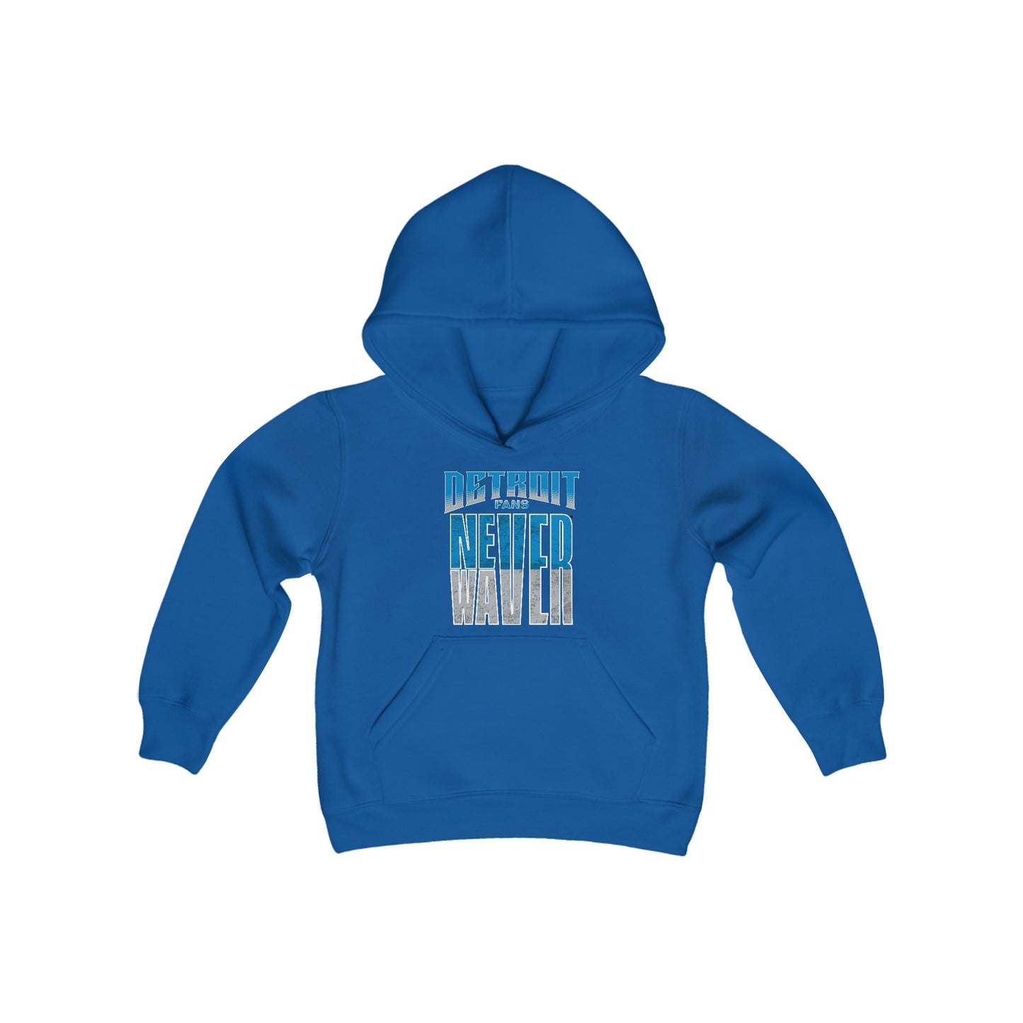 Detroit Fans Never Waver Youth Heavy Blend Hooded Sweatshirt