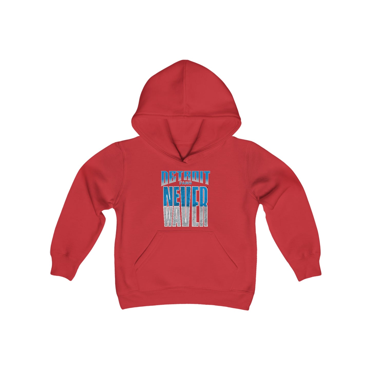 Detroit Fans Never Waver Youth Heavy Blend Hooded Sweatshirt