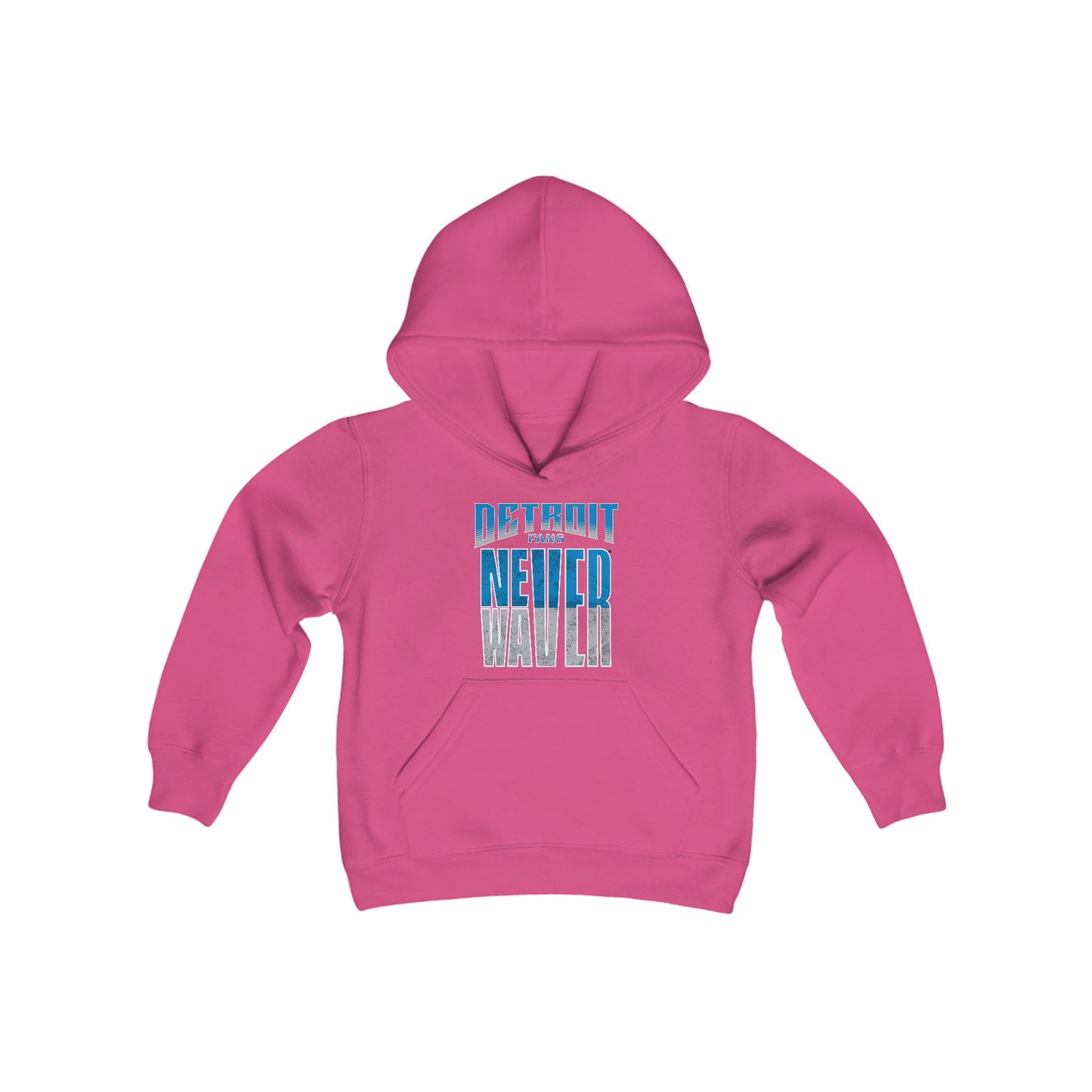 Detroit Fans Never Waver Youth Heavy Blend Hooded Sweatshirt