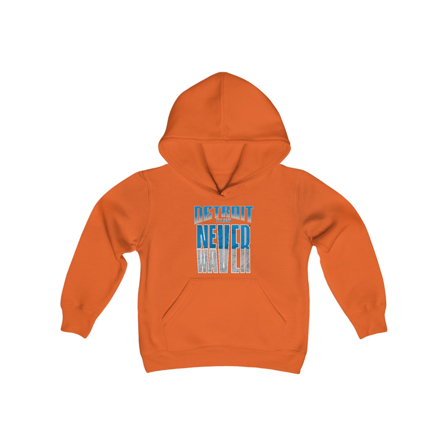 Detroit Fans Never Waver Youth Heavy Blend Hooded Sweatshirt