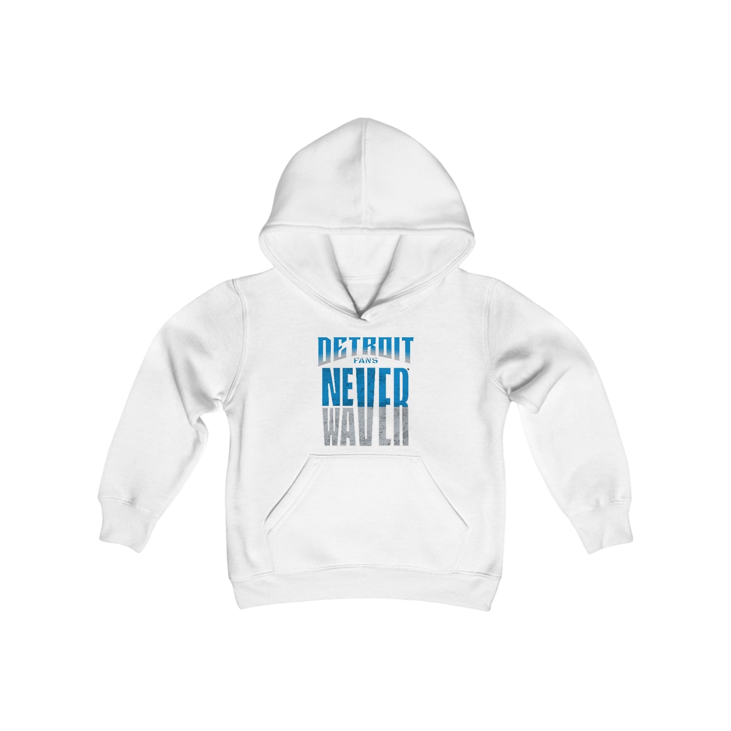 Detroit Fans Never Waver Youth Heavy Blend Hooded Sweatshirt