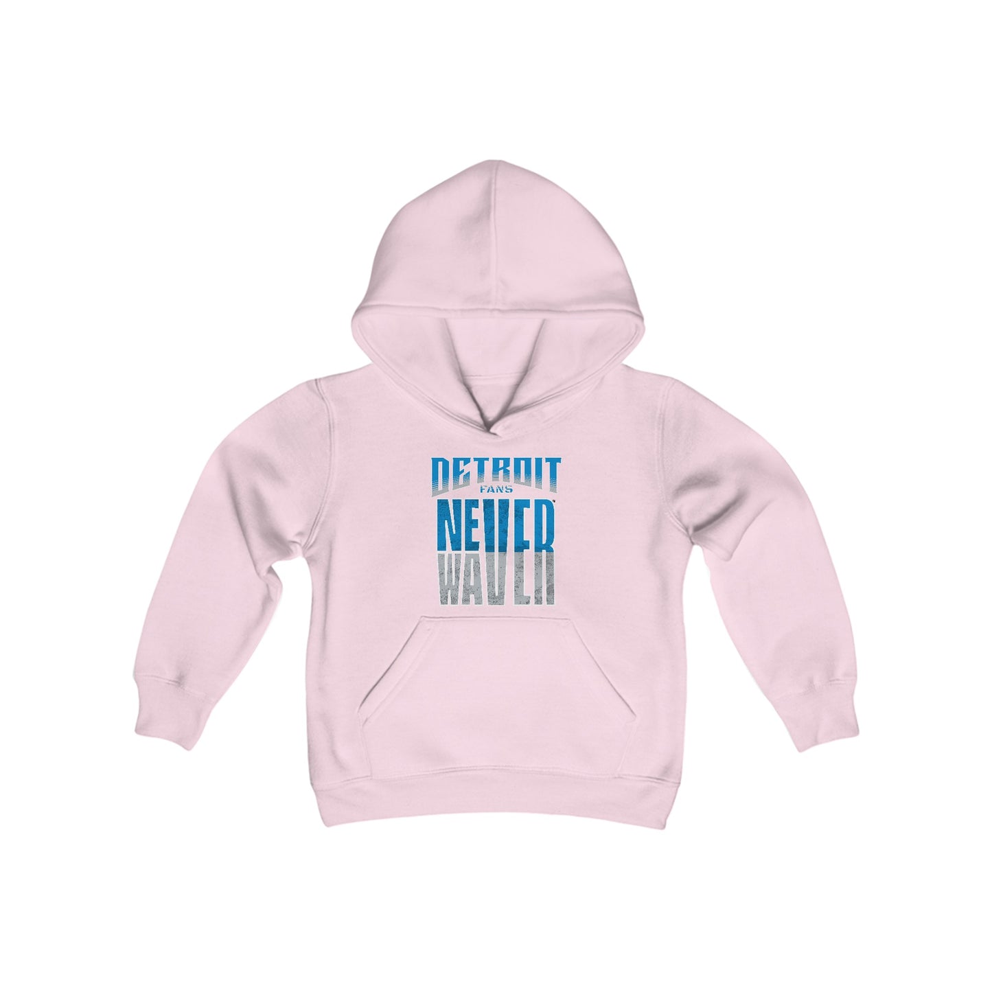 Detroit Fans Never Waver Youth Heavy Blend Hooded Sweatshirt