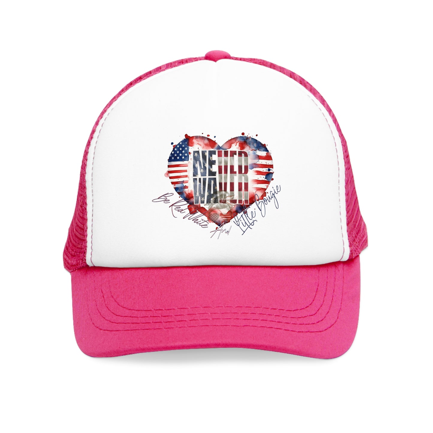 Never Waver Be Red White and a Little Bougie Mesh Cap