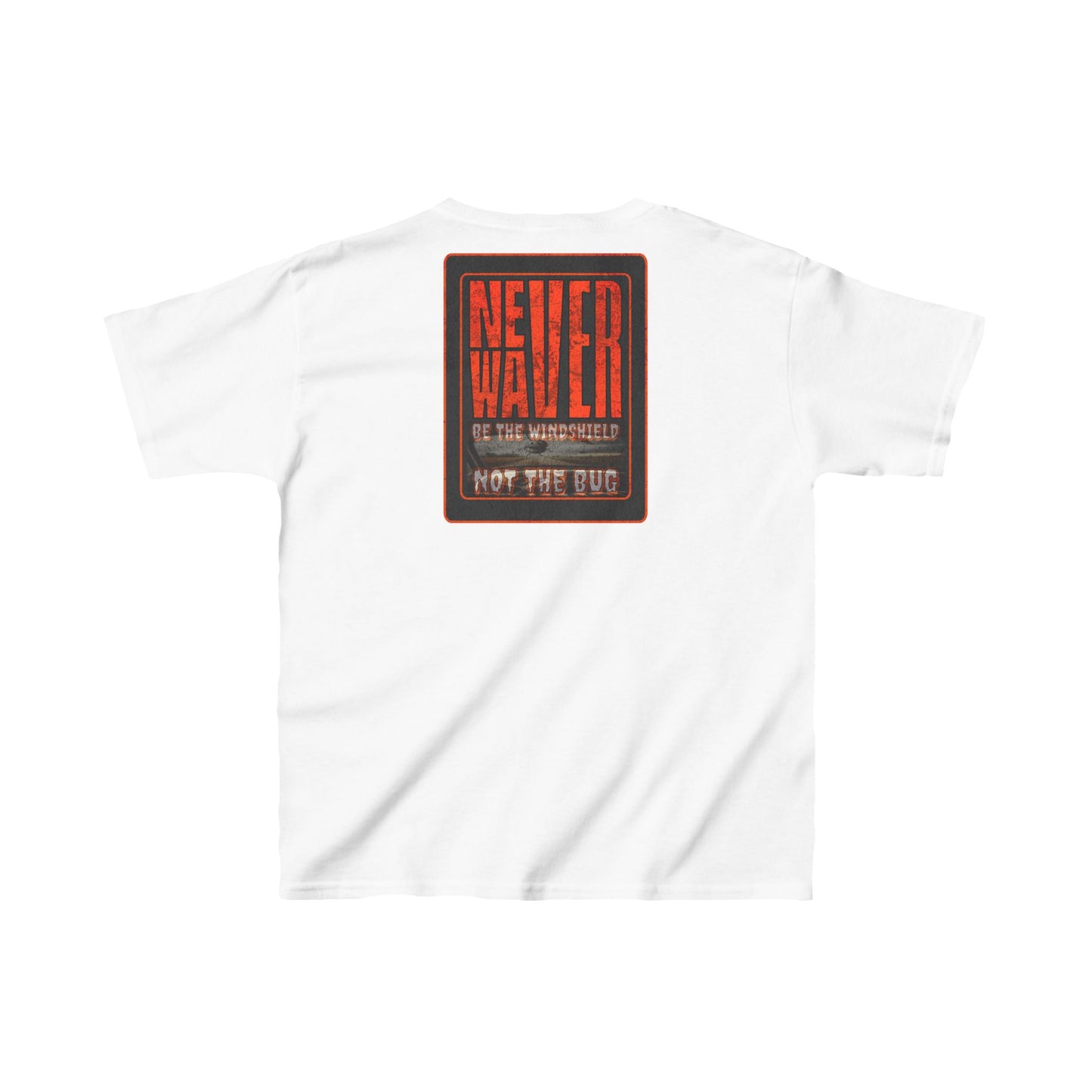 Kids Heavy Cotton™ Tee -Never Waver be the Windshield- Stylish, Comfortable Everyday Wear