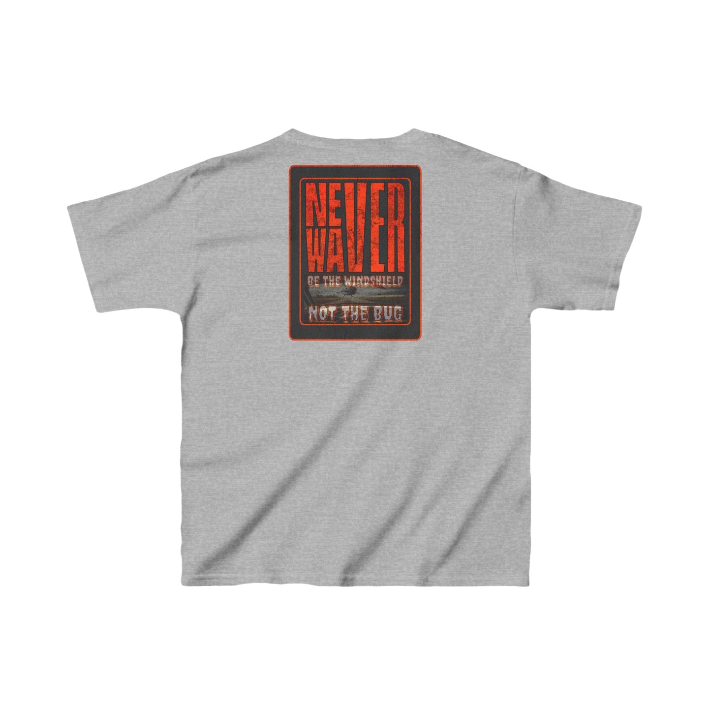 Kids Heavy Cotton™ Tee -Never Waver be the Windshield- Stylish, Comfortable Everyday Wear