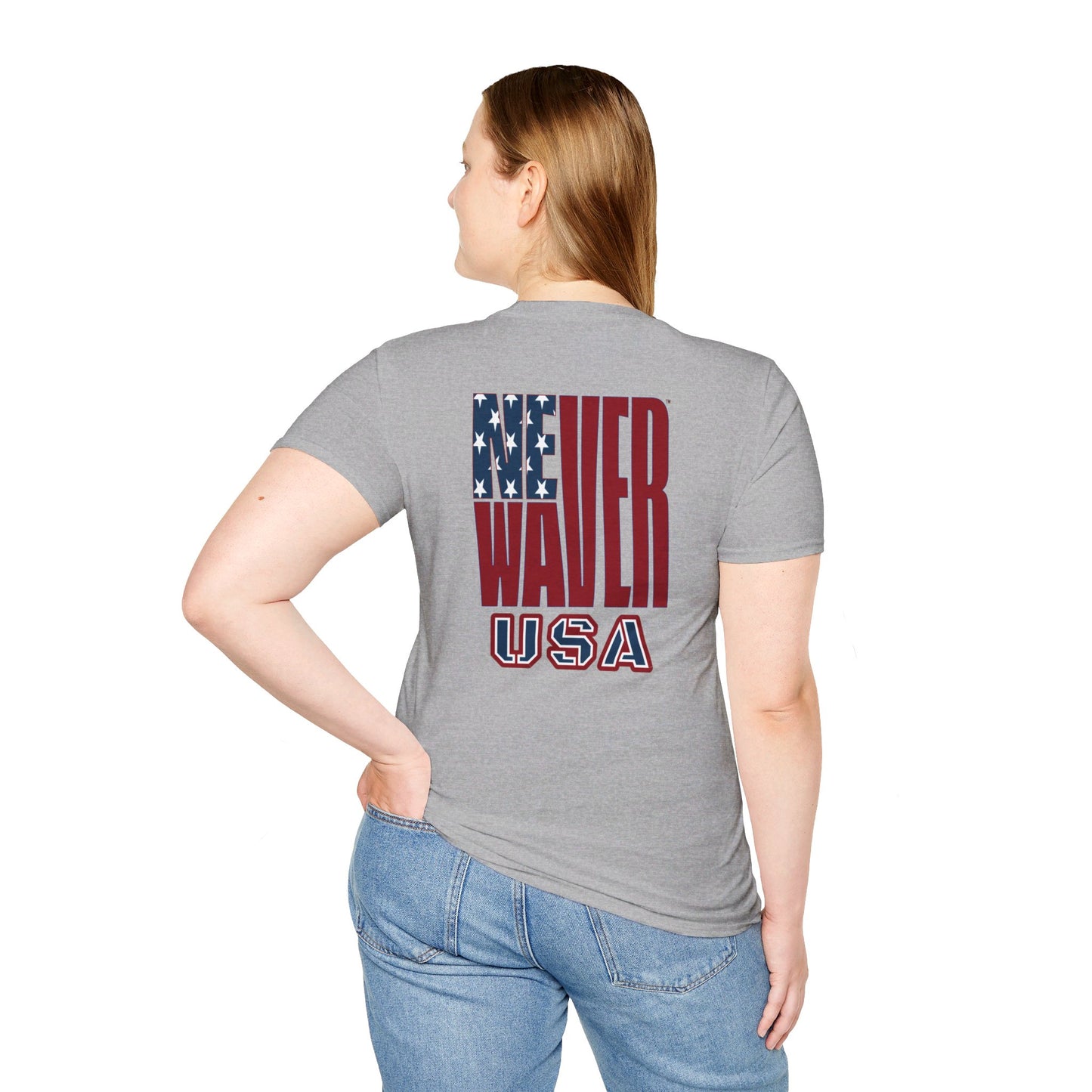 Never Waver USA Unisex Softstyle T-Shirt