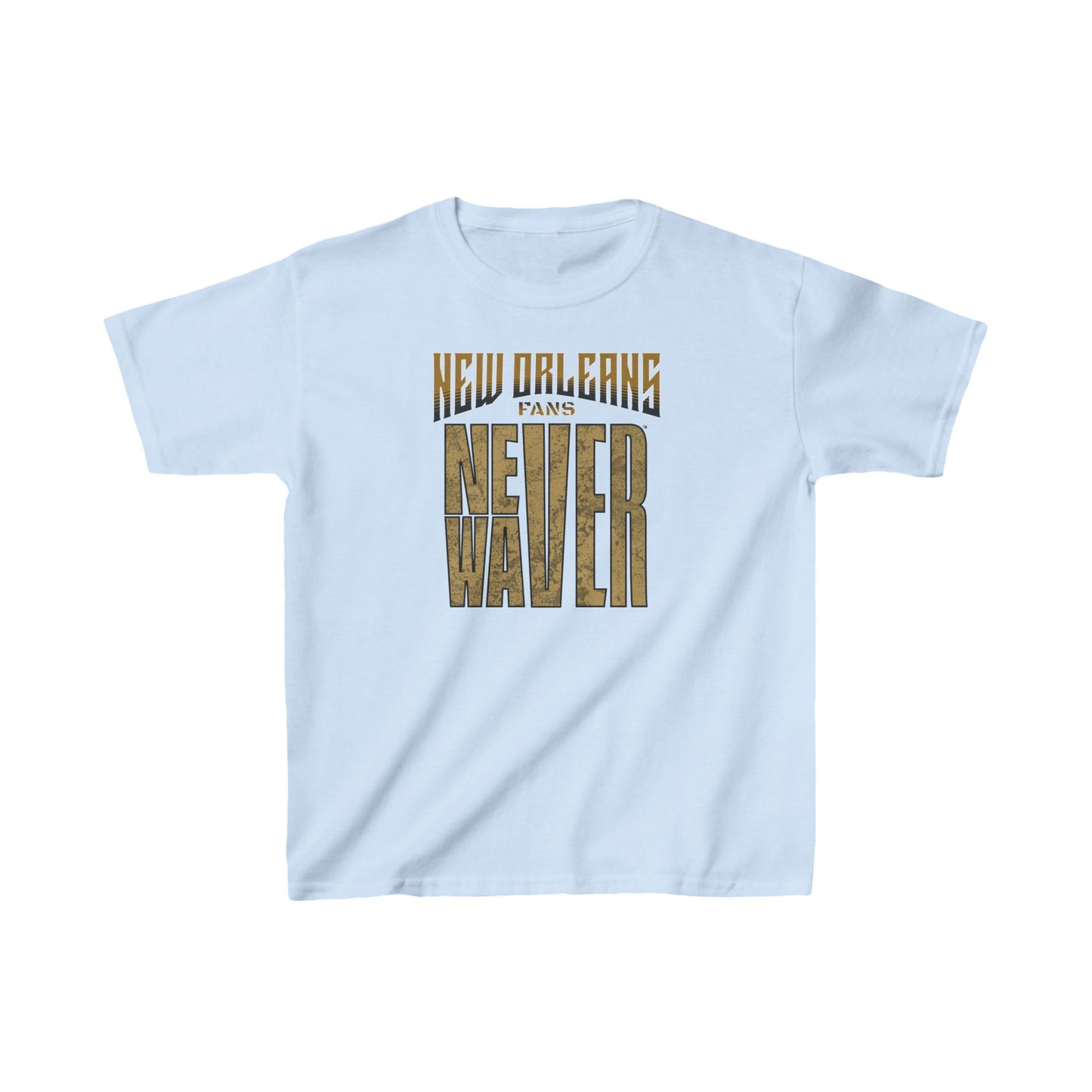 New Orleans Fans Never Waver Kids Heavy Cotton™ Tee