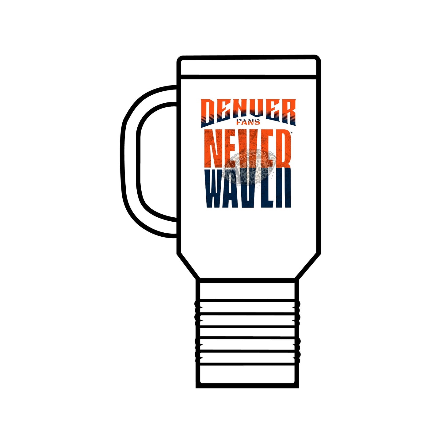 Denver Fans Never Waver with leopard football Insulated Travel Mug, 40oz