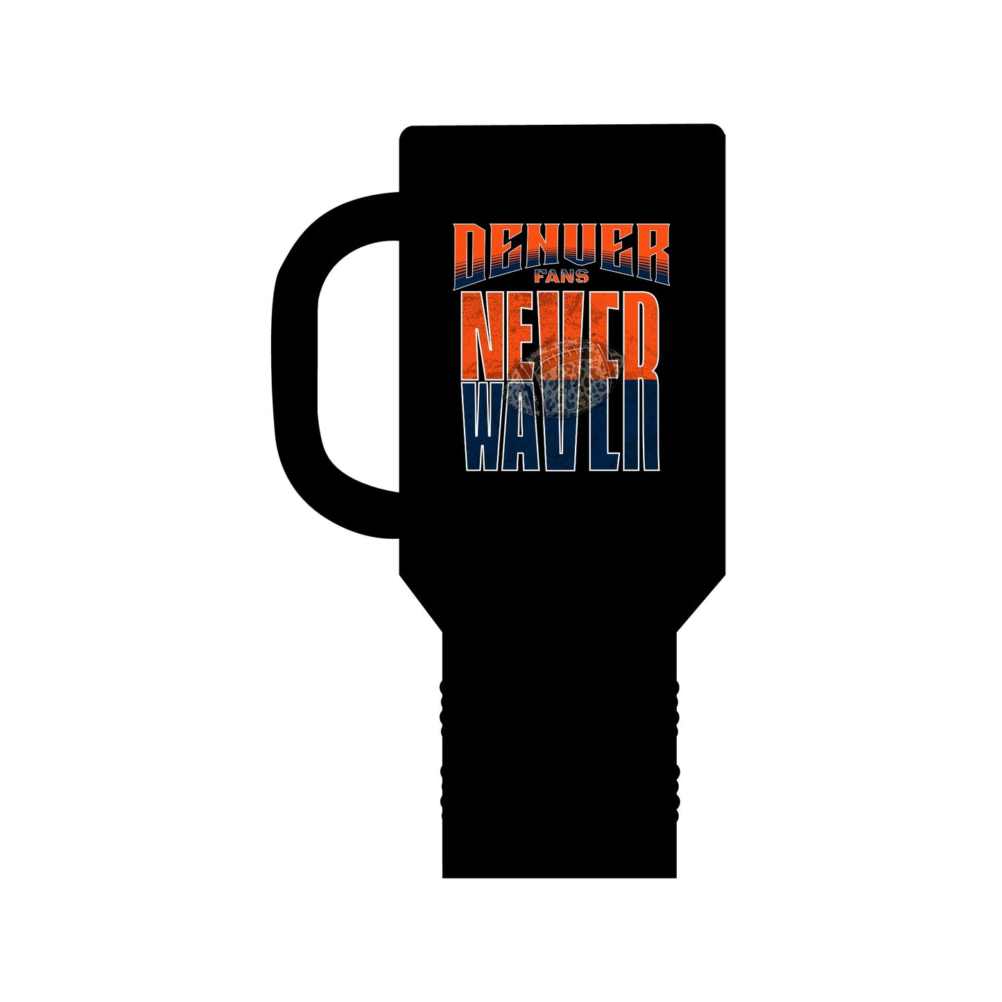 Denver Fans Never Waver with leopard football Insulated Travel Mug, 40oz