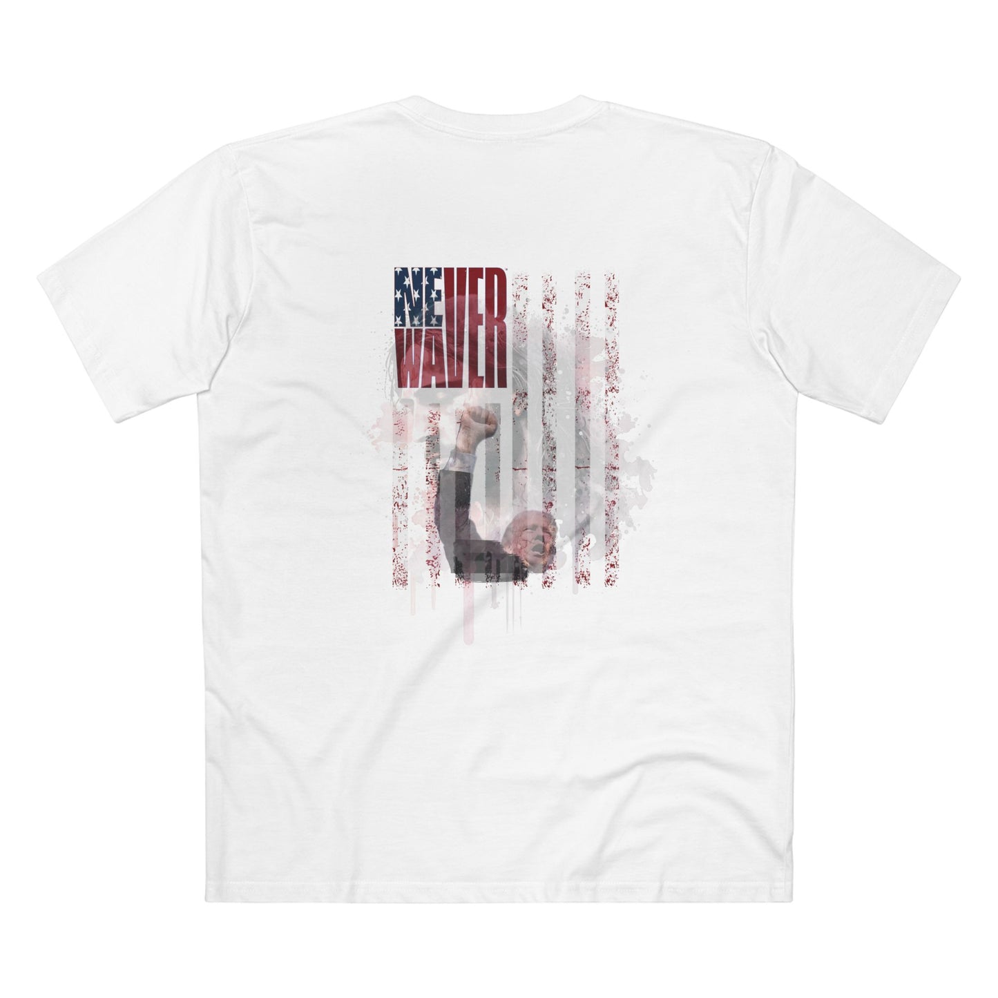 Never Waver Jesus Protecting America And Trump Men's Staple Tee