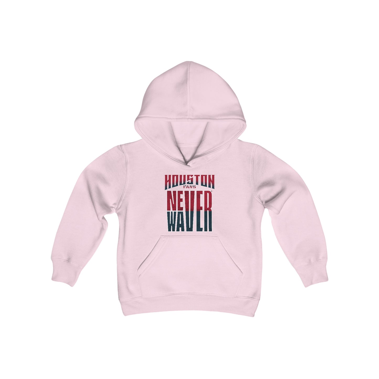 Huston Fans Never Waver Youth Heavy Blend Hooded Sweatshirt